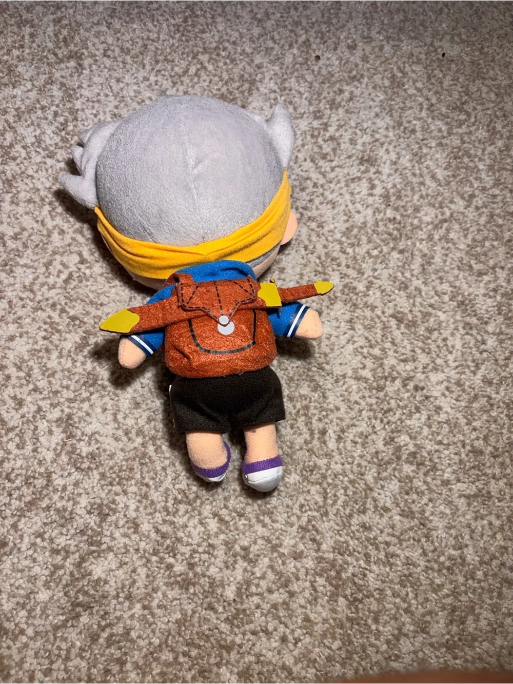 Plush Adventure Boy Toy - Gray & Yellow